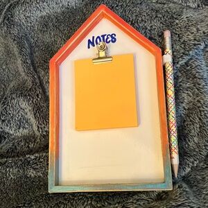 “House” shaped memo/note board with pencil holder & pencil